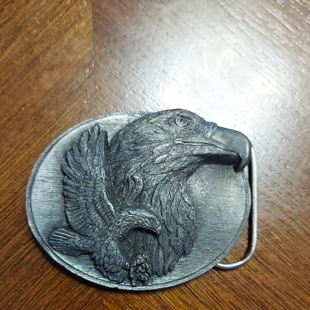 Vintage 1990 Pewter Belt Buckle